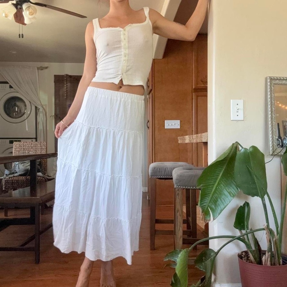 John Galt Izzy White Maxi Skirt